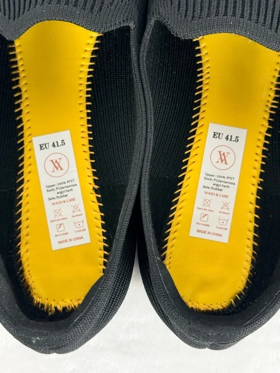 VIVAIA Knit Slip-On Flats Black Square Toe Comfort EU 41.5 ( US 7.5 ) - Picture 10 of 12